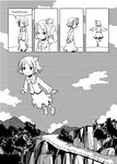  adrian_ferrer aki_minoriko aki_shizuha comic english flying forest greyscale monochrome multiple_girls nature short_hair touhou 