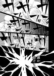  abua barrier blood blood_on_face comic crack greyscale help monochrome patchouli_knowledge touhou 
