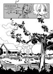  adrian_ferrer aki_shizuha comic english flashback greyscale house lunasa_prismriver mizuhashi_parsee monochrome multiple_girls pointing pointy_ears short_hair touhou tree 