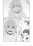  2boys angel_beats! camera comic fang greyscale hinata_(angel_beats!) leek11 long_hair monochrome multiple_boys otonashi_(angel_beats!) short_hair smile translated yui_(angel_beats!) 