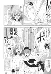  bow bowl bowl_hat breasts broom broom_riding clenched_hand comic flat_chest greyscale hair_bow hair_tubes hakurei_reimu hand_on_another's_shoulder hand_up hat highres horns jeno kijin_seija kirisame_marisa monochrome multiple_girls nude open_mouth small_breasts sukuna_shinmyoumaru surprised touhou translated wide-eyed witch_hat 