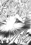  angry animal_ears areolae clenched_hands comic emphasis_lines exploding_clothes fang fox_ears greyscale highres long_hair monochrome nude slit_pupils touhou warugaki_(sk-ii) yakumo_ran 