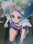  blue_eyes blue_hair cure_mermaid earrings go!_princess_precure haruyama_kazunori jewelry kaidou_minami looking_at_viewer magical_girl midriff multicolored_hair navel ponytail precure purple_hair solo two-tone_hair 