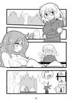  cold comic glasses greyscale ice monochrome multiple_girls nude original partially_submerged seki_(red_shine) translated trembling 