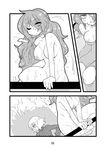  :t breasts comic glasses greyscale large_breasts looking_away monochrome multiple_girls nipples nude original partially_submerged pout seki_(red_shine) 