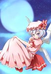  blue_eyes blue_hair cloud cosplay full_moon gundam gundam_build_fighters highres kijima_shia moon remilia_scarlet remilia_scarlet_(cosplay) sasuke10g solo touhou 