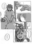  1girl check_translation comic greyscale kagerou_project kisaragi_shintarou long_hair monochrome note_(hikahikamahiru) short_hair tateyama_ayano translation_request 