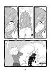  ass comic fire glasses greyscale ice monochrome multiple_girls nude original pants seki_(red_shine) steam sweater turtleneck 