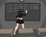  chalk chalkboard english from_behind kill_la_kill matoi_ryuuko multicolored_hair punishment school_uniform senketsu serafuku solo streaked_hair sundanceann the_simpsons writing 