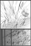  ahoge aikura_(twilight_dusk) chibi comic damage_control_goddess_(kantai_collection) fairy_(kantai_collection) greyscale kantai_collection monochrome short_hair splashing 