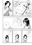  1girl blush comic earrings fresh_precure! greyscale higashi_setsuna jewelry long_hair monochrome nishi_hayato precure sleeping translation_request wester_(fresh_precure!) yukichiro 