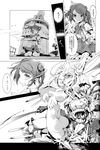  blood cannon comic empty_eyes endou_okito greyscale guro highres kantai_collection kneehighs machinery michishio_(kantai_collection) monochrome multiple_girls nude pleated_skirt school_uniform serafuku shinkaisei-kan short_hair short_twintails skirt sliced southern_ocean_war_hime suspenders tears translated turret twintails 