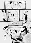  animal_ears bunny_ears collar comic greyscale hat ichi_(ichikai) labcoat monochrome multiple_girls reisen_udongein_inaba simple_background touhou translated yagokoro_eirin 