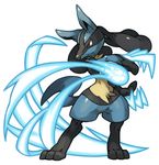  lucario no_humans pearl7 pokemon pokemon_(creature) simple_background solo 