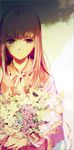  bad_id bad_pixiv_id bouquet flower long_hair original smile solo zis 
