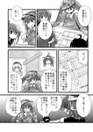  akatsuki_(kantai_collection) atago_(kantai_collection) comic greyscale hair_over_one_eye inazuma_(kantai_collection) kantai_collection kongou_(kantai_collection) long_hair map monochrome multiple_girls ryuujou_(kantai_collection) sanari_(quarter_iceshop) school_uniform serafuku tenryuu_(kantai_collection) translated twintails visor_cap 