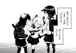  comic faceless faceless_female greyscale kantai_collection monochrome multiple_girls niichi_(komorebi-palette) original pleated_skirt skirt translated 