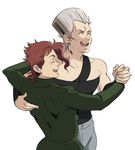  dancing grey_hair jean_pierre_polnareff jojo_no_kimyou_na_bouken kakyouin_noriaki male_focus morphin_e multiple_boys pink_hair red_hair 