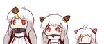  ahoge airfield_hime apollo_chocolate chibi chocolate covered_mouth height_difference horn horns kantai_collection kinoko_no_yama long_hair multiple_girls northern_ocean_hime nuu_(nu-nyu) pale_skin red_eyes seaport_hime shinkaisei-kan silver_hair sketch takenoko_no_sato_(food) |_| 