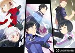  4boys ahoge amatori_chika black_hair blue_eyes border_uniform brown_hair clenched_teeth glasses gun karasuma_kyousuke kizaki_reiji konami_kirie kuga_yuuma mikumo_osamu multiple_boys multiple_girls purple_eyes red_eyes replica rifle short_hair silver_hair siro46 sniper_rifle teeth torion_hei trigger_(world_trigger) weapon white_hair world_trigger 