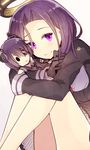  character_doll gloves halo hiiragi_souren kantai_collection purple_eyes purple_hair smile solo tatsuta_(kantai_collection) tenryuu_(kantai_collection) 