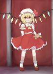  :d blonde_hair broken evil evil_smile flandre_scarlet frilled_skirt frills hat headless_doll highres looking_at_viewer mob_cap nikori open_mouth red_eyes short_hair skirt smile stuffed_animal stuffed_toy teddy_bear touhou vest wings you_gonna_get_raped 
