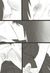  bai_lao_shu breast_sucking breasts comic greyscale hand_under_clothes hand_under_skirt highres houshou_(kantai_collection) kantai_collection long_hair medium_breasts monochrome multiple_girls nagato_(kantai_collection) panties pussy_juice_stain silent_comic skirt underwear yuri 