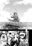  armored_aircraft_carrier_hime blood bow_(weapon) comic crying crying_with_eyes_open greyscale highres hiryuu_(kantai_collection) kantai_collection monochrome multiple_girls rui_shi_(rayze_ray) sitting sobbing tears translated wariza weapon 
