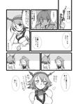  bare_shoulders blush comic female_admiral_(kantai_collection) flower gloves greyscale halter_top halterneck headgear kantai_collection kinu_(kantai_collection) monochrome multiple_girls mutsu_(kantai_collection) short_hair sleeves_rolled_up translation_request yagisaka_seto 