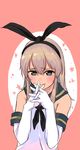  bad_id bad_pixiv_id blonde_hair blue_eyes blush elbow_gloves fingers_together gloves hair_ribbon highres kantai_collection long_hair looking_at_viewer ribbon shimakaze_(kantai_collection) solo suto_(iamsuto) 