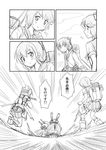  comic folded_ponytail greyscale inazuma_(kantai_collection) kantai_collection kneehighs long_sleeves machinery miyuki_(kantai_collection) monochrome multiple_girls neckerchief pleated_skirt sailor_collar school_uniform serafuku shimazaki_mujirushi shinkaisei-kan short_hair skirt to-class_light_cruiser translated 