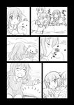  :d :o afloat akatsuki_(kantai_collection) closed_eyes comic fang folded_ponytail greyscale hair_ornament hairclip hibiki_(kantai_collection) ikazuchi_(kantai_collection) inazuma_(kantai_collection) kantai_collection kiss long_hair monochrome multiple_girls open_mouth outstretched_arm outstretched_hand partially_submerged pulling raft shimazaki_mujirushi short_hair smile stuffed_animal stuffed_toy teddy_bear translated younger 