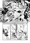  alice_margatroid bow box broom capelet comic crescent doll doujinshi dress greyscale hairband hat japanese_clothes kimono kinosaki kirisame_marisa long_hair memory monochrome multiple_girls patchouli_knowledge petals ribbon scarf short_hair snow touhou translated witch_hat 