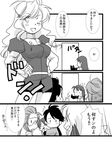  ashigara_(kantai_collection) check_translation comic female_admiral_(kantai_collection) glasses greyscale kantai_collection long_hair mogami_(kantai_collection) monochrome multiple_girls pantyhose samidare_(kantai_collection) short_hair skirt translation_request yagisaka_seto 