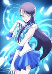  back_bow bishoujo_senshi_sailor_moon blue_choker blue_eyes blue_sailor_collar blue_skirt bow choker cosplay glasses gloves heartcatch_precure! hisakawa_aya long_hair looking_at_viewer magical_girl precure purple_hair sailor_collar sailor_mercury sailor_mercury_(cosplay) sailor_senshi_uniform seiyuu_connection skirt solo tiara tsukikage_oyama tsukikage_yuri very_long_hair white_gloves 