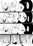  blush bow check_translation comic crying crying_with_eyes_open doujinshi fujiwara_no_mokou greyscale hair_bow houraisan_kaguya ichi_(ichikai) kiss meteor_shower monochrome multiple_girls tears touhou translation_request yuri 