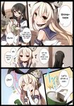  &gt;_&lt; bag blush_stickers can closed_eyes comic glasses hard_translated highres kantai_collection multiple_girls ooyodo_(kantai_collection) rensouhou-chan shimakaze_(kantai_collection) shopping_bag soda_can translated yume_no_owari 