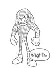  english furry gashi-gashi greyscale hard_translated knuckles_the_echidna monochrome solo sonic_boom_(game) sonic_the_hedgehog 