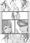  2girls admiral_(kantai_collection) akagi_(kantai_collection) chitose_(kantai_collection) comic greyscale hat highres kantai_collection kobamiso_(kobalt) military military_uniform monochrome multiple_girls naval_uniform translation_request uniform 