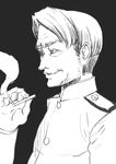  bad_id bad_pixiv_id cigarette greyscale jacket kirisaki_akihito military military_uniform monochrome naval_uniform original short_hair smoke uniform 