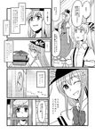  chameleon_(ryokucha_combo) clock clock_tower comic fujiwara_no_mokou greyscale hat hinanawi_tenshi kamishirasawa_keine monochrome multiple_girls one_eye_closed patchouli_knowledge smile touhou tower translation_request 