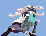  &gt;_&lt; :d @_@ akatsuki_(kantai_collection) anchor_symbol animated animated_gif aoba_(kantai_collection) black_hair black_legwear blue_background chair closed_eyes flat_cap from_below hat kantai_collection long_hair long_sleeves mikakunin_de_shinkoukei multiple_girls open_mouth outline parody pink_hair ponytail sailor_collar school_uniform short_hair simple_background sitting sleeves_past_wrists smile spinning thighhighs tk8d32 white_outline xd zentaiteki_ni_sensation 