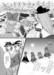  chameleon_(ryokucha_combo) cirno comic greyscale hinanawi_tenshi ice ice_wings kumoi_ichirin monochrome multiple_girls nagae_iku smile touhou translation_request unzan wings 