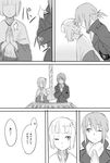  alternate_costume alternate_hairstyle blush comic female_admiral_(kantai_collection) flower greyscale hair_flower hair_ornament japanese_clothes kantai_collection kimono long_sleeves monochrome multiple_girls murakumo_(kantai_collection) nathaniel_pennel translated wide_sleeves 