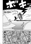  ahoge alternate_costume comic cosplay double_bun dragon_quest dragon_quest_iii glasses greyscale hairband hiei_(kantai_collection) hiyoko_(chick's_theater) kantai_collection kirishima_(kantai_collection) kongou_(kantai_collection) long_hair mage_(dq3) mage_(dq3)_(cosplay) monochrome multiple_girls parody roto roto_(cosplay) sage_(dq3) sage_(dq3)_(cosplay) translation_request 