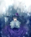  bad_id bad_pixiv_id blue_eyes blue_hair dress frills furudo_erika hat mini_hat mini_top_hat oono_eiko solo top_hat twintails umineko_no_naku_koro_ni 