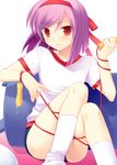  bad_id bad_pixiv_id blush buruma entangled flat_chest gundam gundam_00 gym_uniform jump_rope male_focus otoko_no_ko purple_hair red_eyes red_rope rope shibari socks solo tieria_erde yukagen 