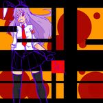  animal_ears bad_id bad_pixiv_id bunny_ears haiiro_gundan highres long_hair necktie purple_hair red_eyes red_neckwear reisen_udongein_inaba skirt solo thighhighs touhou 