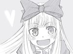  3.1-tan bad_id bad_pixiv_id blush child greyscale hair_ribbon happy heart jingai_modoki long_hair monochrome os-tan ribbon solo 