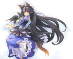  animal_ears black_hair long_hair original red_eyes shibano_kaito solo tail very_long_hair 